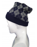 Pure Wool Cap Diamond Design Navy